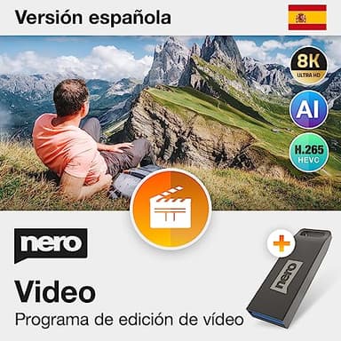 Nero Video 2025 en memoria USB | Edición de vídeo | Programa de edición de vídeo | 8K | 1PC | licencia ilimitada | Windows 11 / 10 / 8 / 7