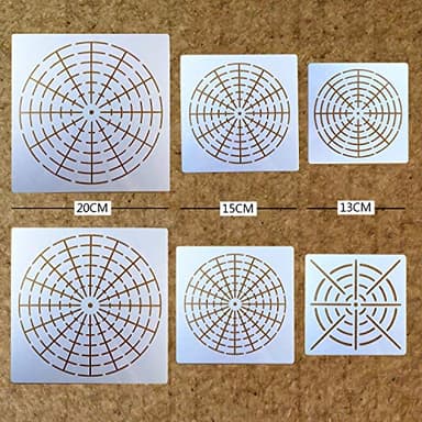 BLUGUL Plantillas de Mandala, Mandala Punteando Plantilla, para Pared de Bricolaje, DIY Piedras Arte, Muebles de Madera, Telaraña Serie A 6 Piezas