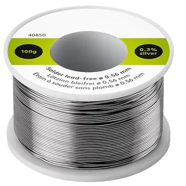 CABLEPELADO Carrete de estaño, Alambre de Soldadura de Estaño, Hilo de Soldar, Estaño para soldar, Estaño (Sn) 99%, Plata 0.3%, Cobre (Cu) 0.7%, Diámetro de 0.56 mm, 100 gramos