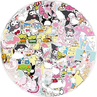100 pegatinas de anime de dibujos animados, pegatinas para niños, pegatinas de vinilo impermeables para niños, monopatín y regalo, decoración para adultos y niños
