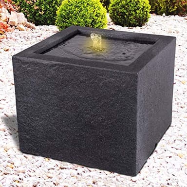 Fuente de jardín Fuente Ornamental Fuente de Interior Fuente con luz LED Cascada de 230V Fuente de Agua para jardín, Estanque de jardín, terraza, balcón