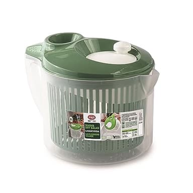 Snips Lechuga Manual | Escurridor 3 Lt, 19,5 x 26,5 x 19 cm, Centrifugadora de Ensalada Verde y Blanco, Made in Italy, 0% BPA y Libre de ftalatos