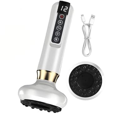 Aischens Dispositivo De Ventosa EléCtrica,Masajeador AnticelulíTico Para Piernas/Abdomen/Brazos,Dispositivo AnticelulíTico,Equipo De Drenaje LinfáTico Con 12 Programas & 4 Modos