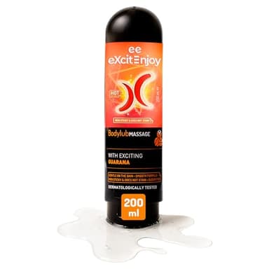 Excite Gel Lubricante intimo pareja y Gel de Masaje 2 en 1 con Guaraná y Ácido Hialurónico | Efecto Calor | Sin Siliconas | Vegano | Compatible con Preservativos | 200 ml