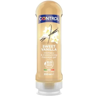 Control Gel Madagascar Sweetness 2en1 - Gel de Masaje Corporal con Aroma a Vanilla - 200 ml - Base acuosa - Compatible con Preservativo - Hidratante - Hipoalergénico - Sin azúcar