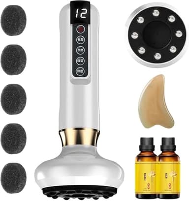 Dispositivo De Ventosa EléCtrica, Masajeador AnticelulíTico Para Piernas/Abdomen/Brazos, Dispositivo AnticelulíTico, Equipo De Drenaje LinfáTico Con 12 Programas & 4 Modos (A)