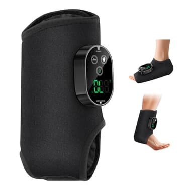 Masajeador de Pies Eléctrico 3 en 1 Inalámbrico, 3 Modos, 6 Niveles de Calor Ajustable, Temporizador de 3 Tiempos, Incluye Banda de Extensión, para Tobillo, Talón, Planta y Empeine