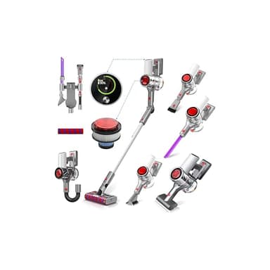 40KPa/450W Aspiradora Sin Cable Potente, 60Min Escoba Aspirador Sin Cable para el Hogar, Ultra-Silenciosa con Pantalla LED Inteligente, Cepillo Anti-Enredos para Suelos, Alfombras y Pelos de Mascotas