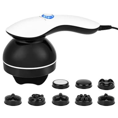 Gaethra Masajeador Anticelulitico, Masajeador Anticelulitico Reductor con 8 Accesorios Intercambiables, Masaje de Celulitis para Cuello Hombro Cintura Abdomen Glúteos Piernas Masaje de Celulitis