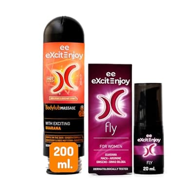 Excite Gel Lubricante Íntimo Pareja Efecto Calor con Guaraná + Gel Íntimo Mujer Frío-Calor | Fórmula Vegana, Hidratante y Compatible con Preservativos