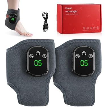 Feelhap Masajeador 3 en 1 para Revivir Pies, 2PC Masajeador eléctrico para pies y Tobillos, Tobillera Térmica Inalámbrica con 3 Modos de Vibración,5 Niveles de Calor para Aliviar el Dolor de Tobillo