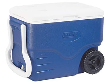Coleman 40 QT Performance Wheeled Cooler - Nevera con Ruedas, Capacidad de 38 litros, Nevera Portátil y Rígida, Porta Alimentos, Color Azul