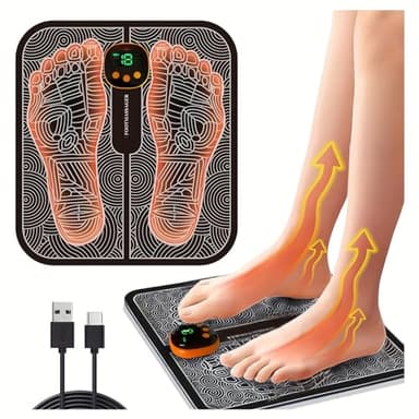 HENESE Masajeador de Pies Eléctrico - 8 Modos, 19 Niveles de Intensidad - Alivio Efectivo de Rigidez y Dolor, Mejora la Circulación Sanguínea (recargable)