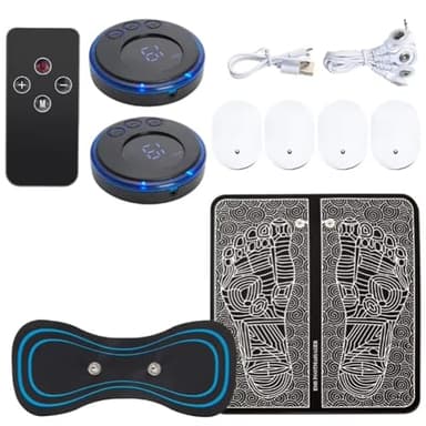 yomoe Masajeador Eléctrico de Pies, Almohadilla de Masaje Electroestimulador, Esterilla de Masaje EMS, Masajeador Muscular, Masaje Relajante de Pies, Masajeador de Fitness, USB