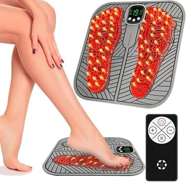 Masajeador de Pies Eléctrico,Jkevow EMS para Masaje de pies con 8 Modos de Masaje y 19 Niveles de Intensidad para Circulación Sanguínea y Alivio del Dolor Muscular